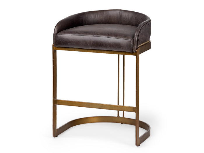Hollyfield Leather Counter Stool - black | Calgary Furniture Store