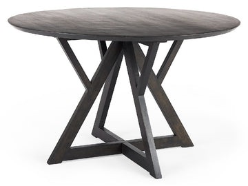 Jennings Round Dining Table 48" Dark | Calgary Furniture Store