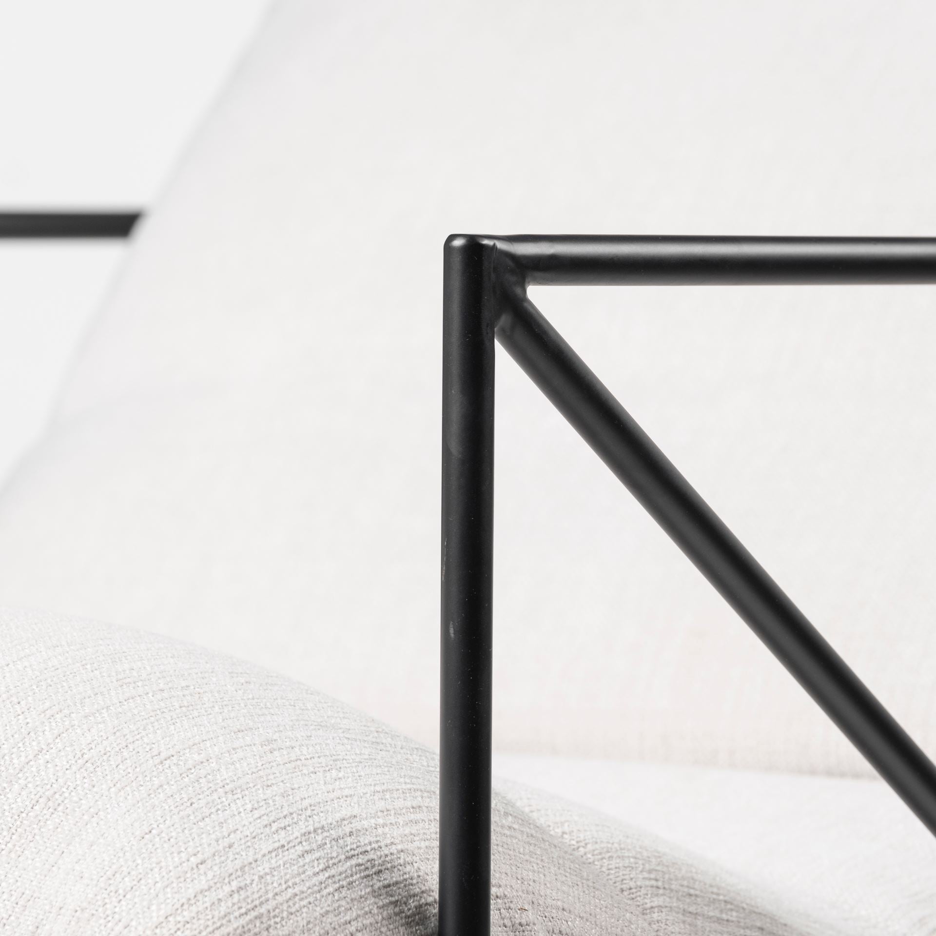 Leonidas Accent Chair-  Cream Fabric Wrap Black Metal Frame | Calgary's Furniture Store | Calgary Accent Chairs