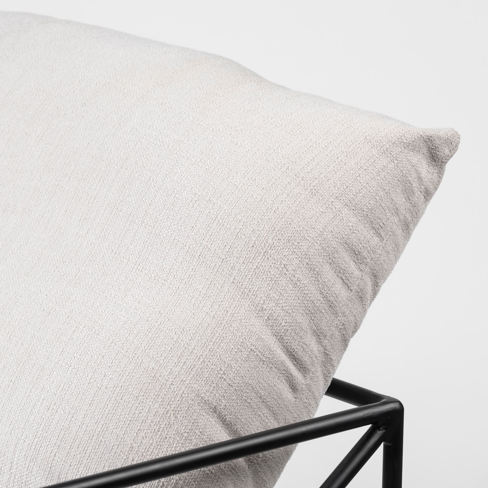 Leonidas Accent Chair-  Cream Fabric Wrap Black Metal Frame | Calgary's Furniture Store | Calgary Accent Chairs