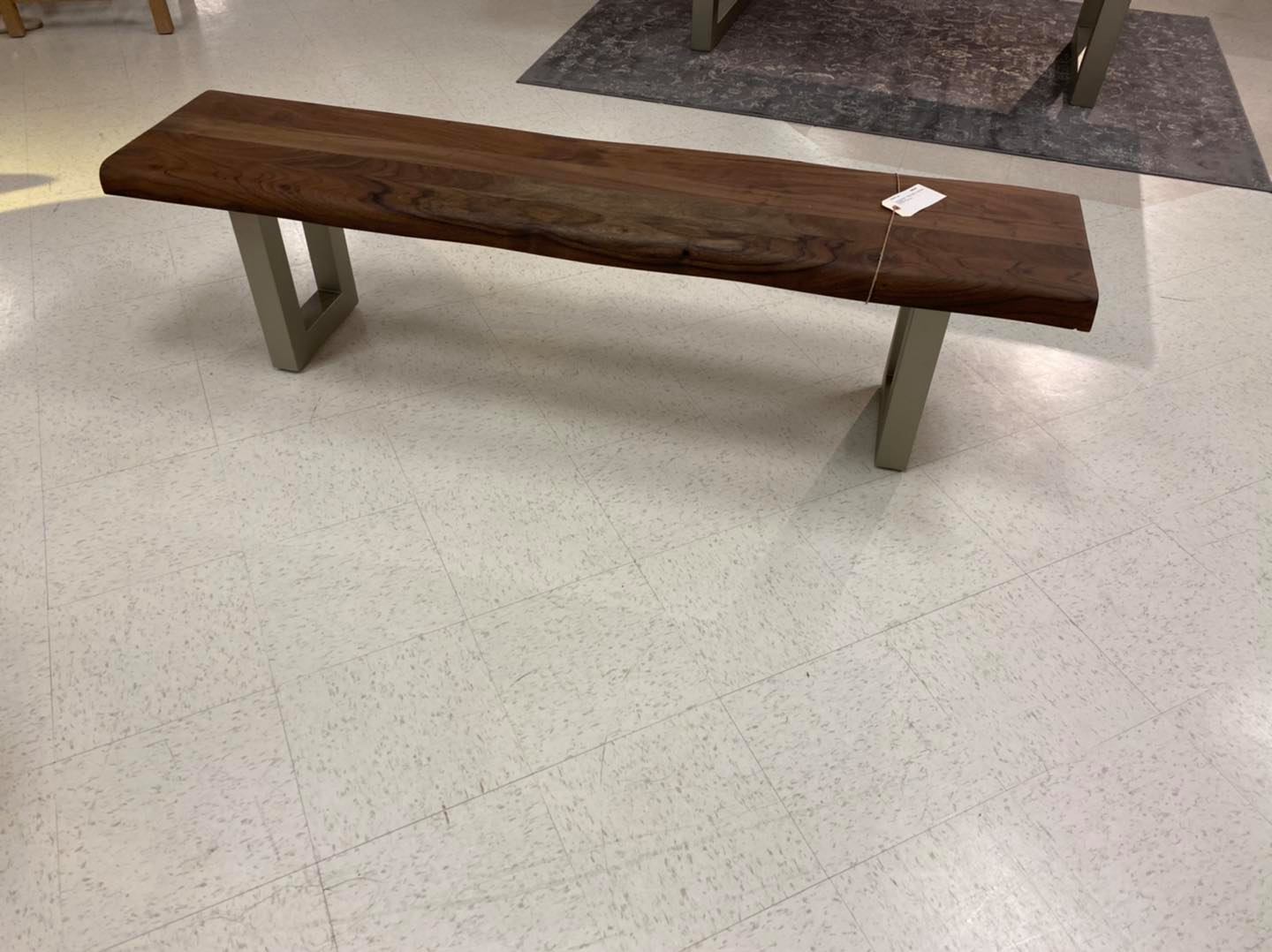 Riverside Dining Bench - Vinegar Matte U-Tube Metal Base | Calgary Furniture Store