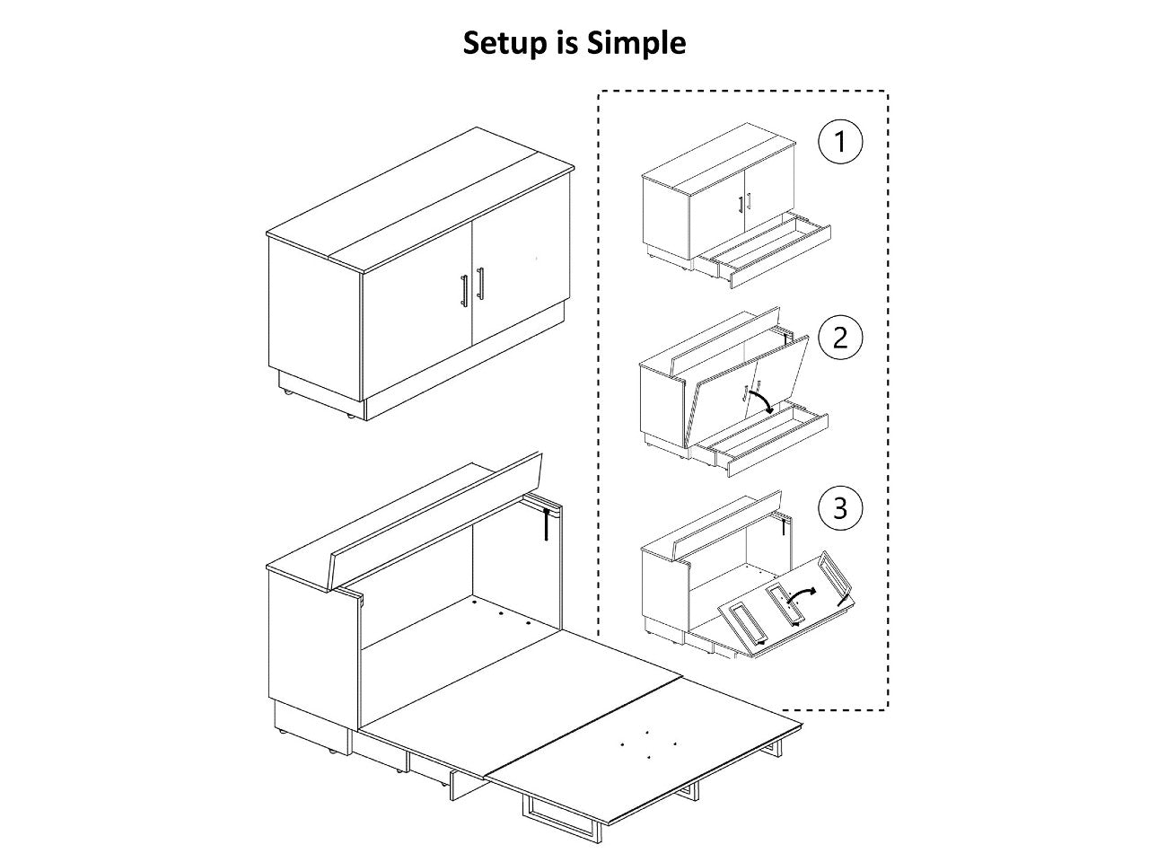 Cape Cod Brushed White Murphy Bed | Calgary Furniture Store