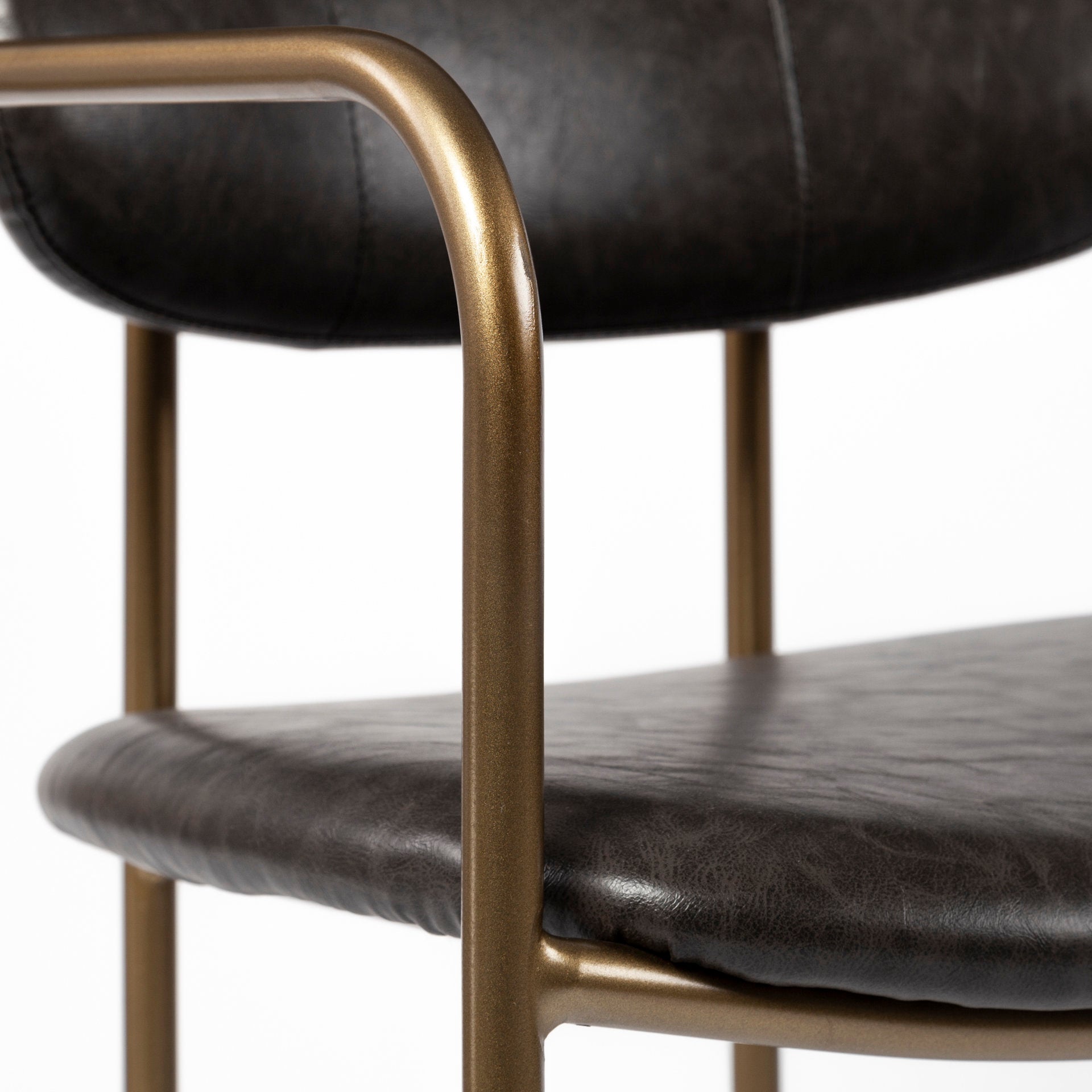 Parker Brown Faux Leather Seat Gold Metal Bar Stool | Calgary's Furniture Store | Calgary Bar Stools