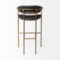 Parker Brown Faux Leather Seat Gold Metal Bar Stool | Calgary's Furniture Store | Calgary Bar Stools