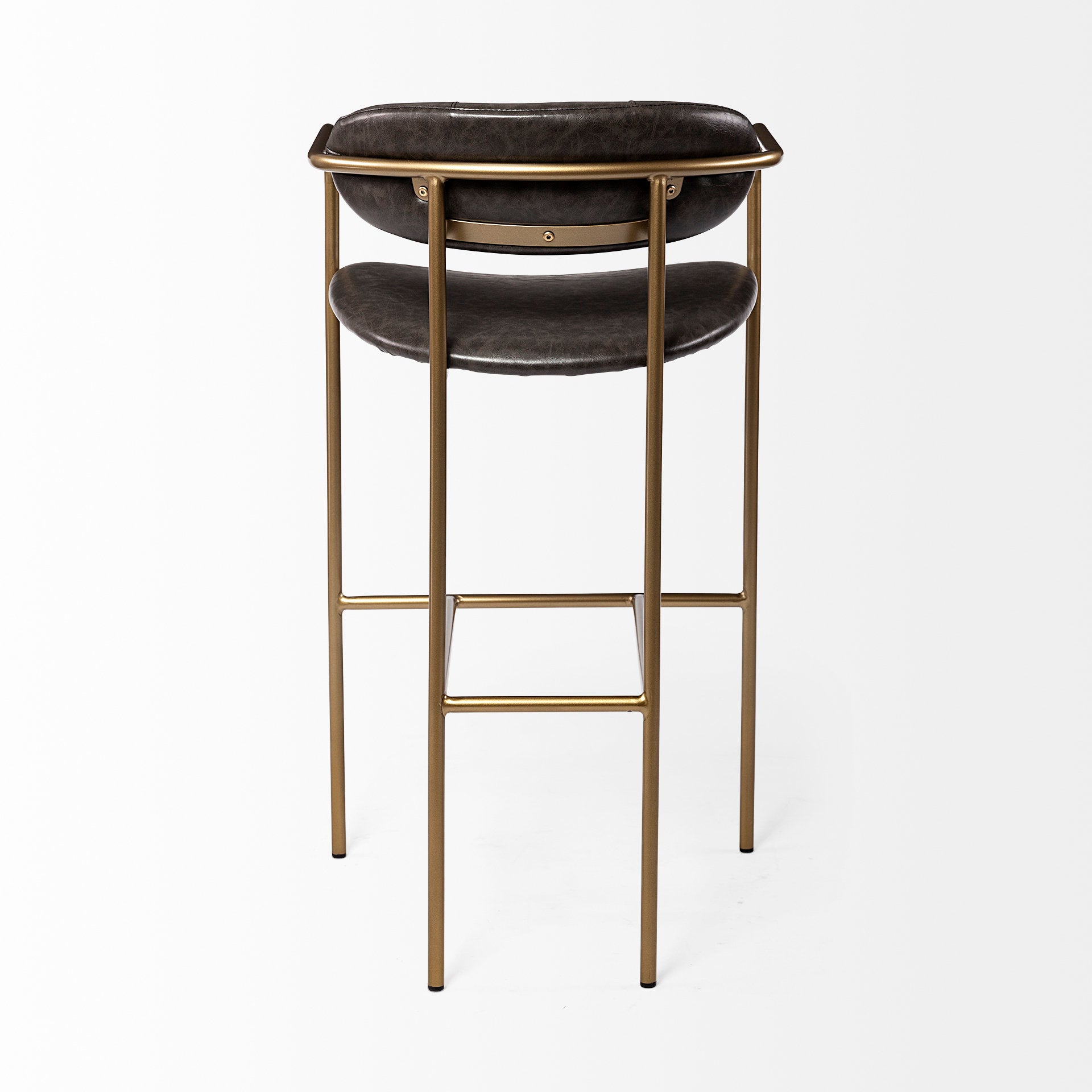 Parker Brown Faux Leather Seat Gold Metal Bar Stool | Calgary's Furniture Store | Calgary Bar Stools