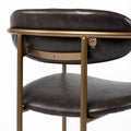 Parker Brown Faux Leather Seat Gold Metal Bar Stool | Calgary's Furniture Store | Calgary Bar Stools