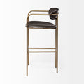 Parker Brown Faux Leather Seat Gold Metal Bar Stool | Calgary's Furniture Store | Calgary Bar Stools