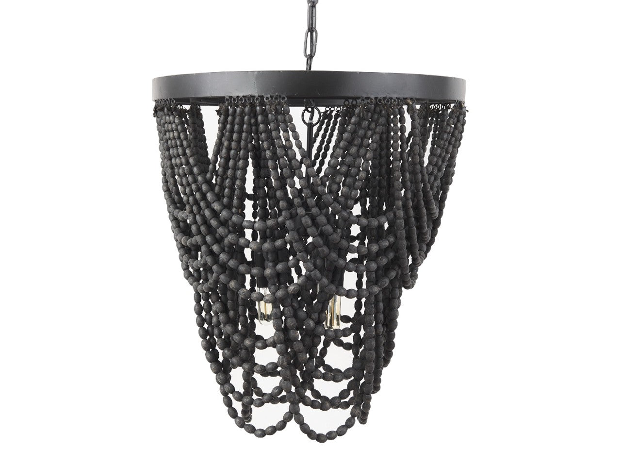 Pendra Black Wooden Bead Chandelier | Calgary Furniture Store