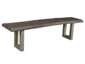 Riverside Dining Bench - Vinegar Matte U-Tube Metal Base | Calgary Furniture Store