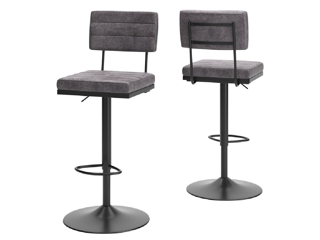 Strumford Swivel Barstool - Gray | Calgary Furniture Store