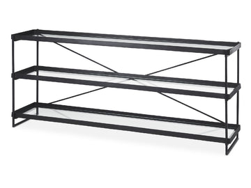 Trey Console Table- Black Metal Glass | Calgary Furniture Store