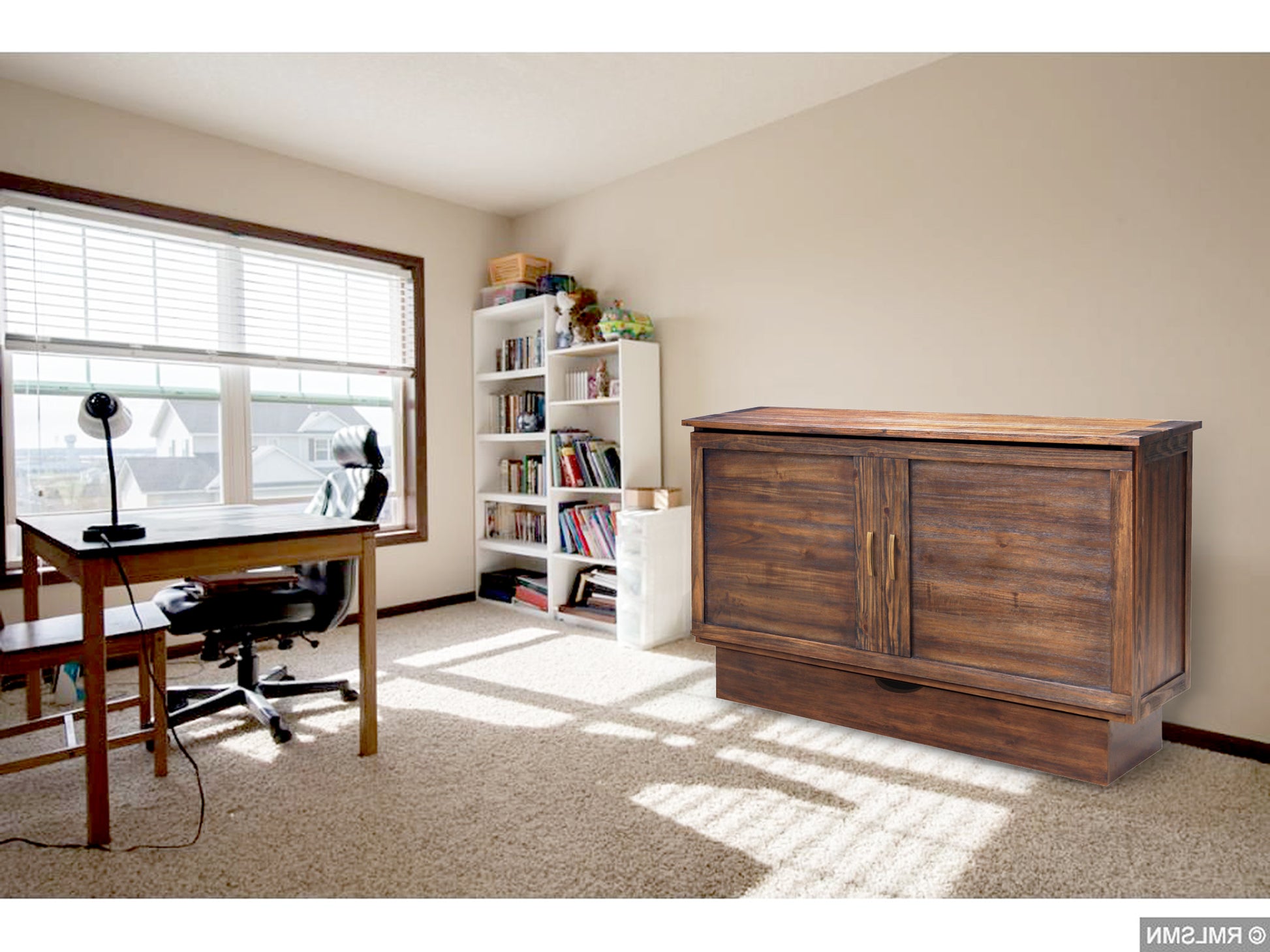 Tuscany Brushed Acacia Murphy Bed | Calgary Furniture Store