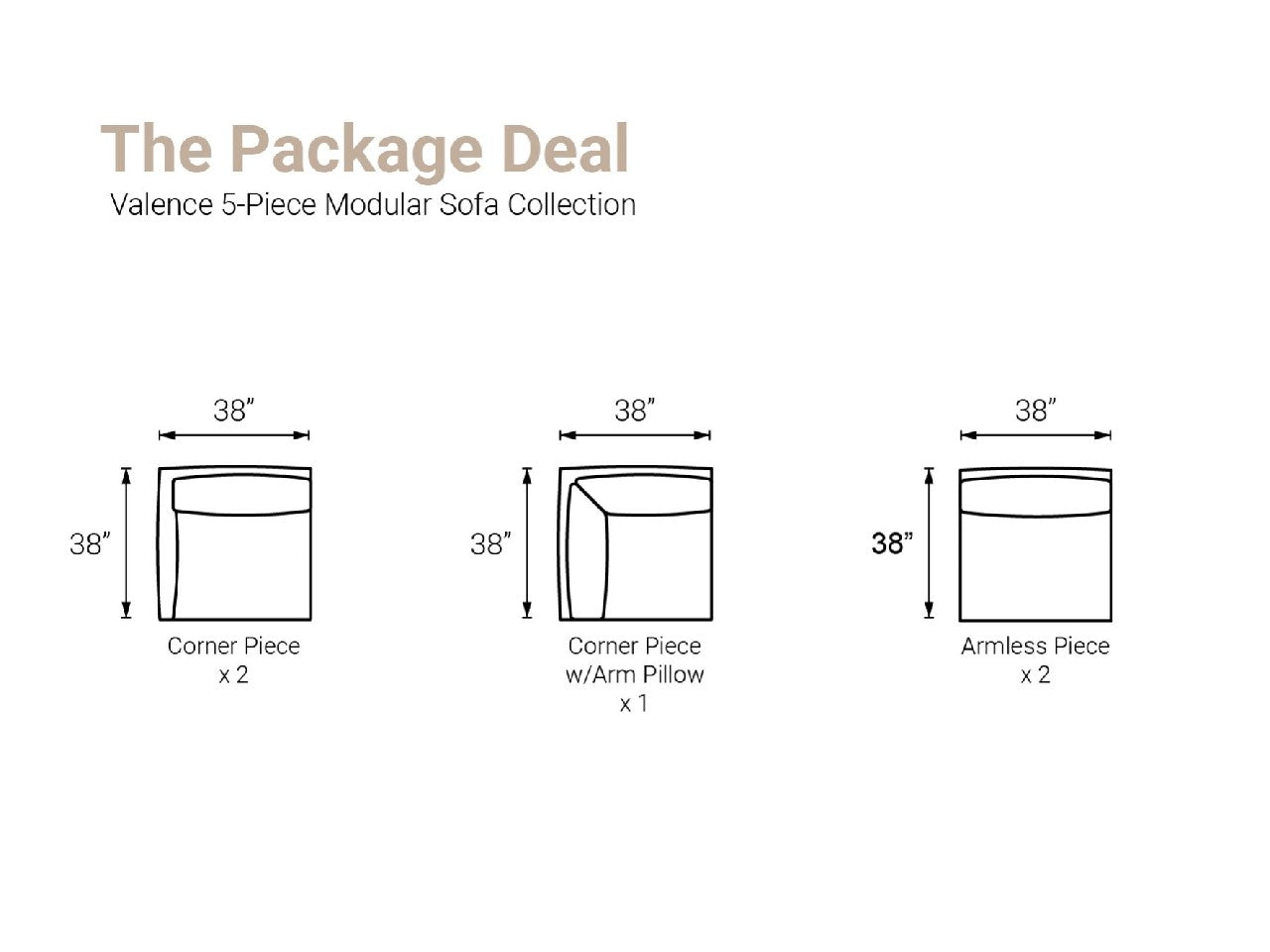 Valence 5 Piece Modular Sectional | Calgary Furniture Store