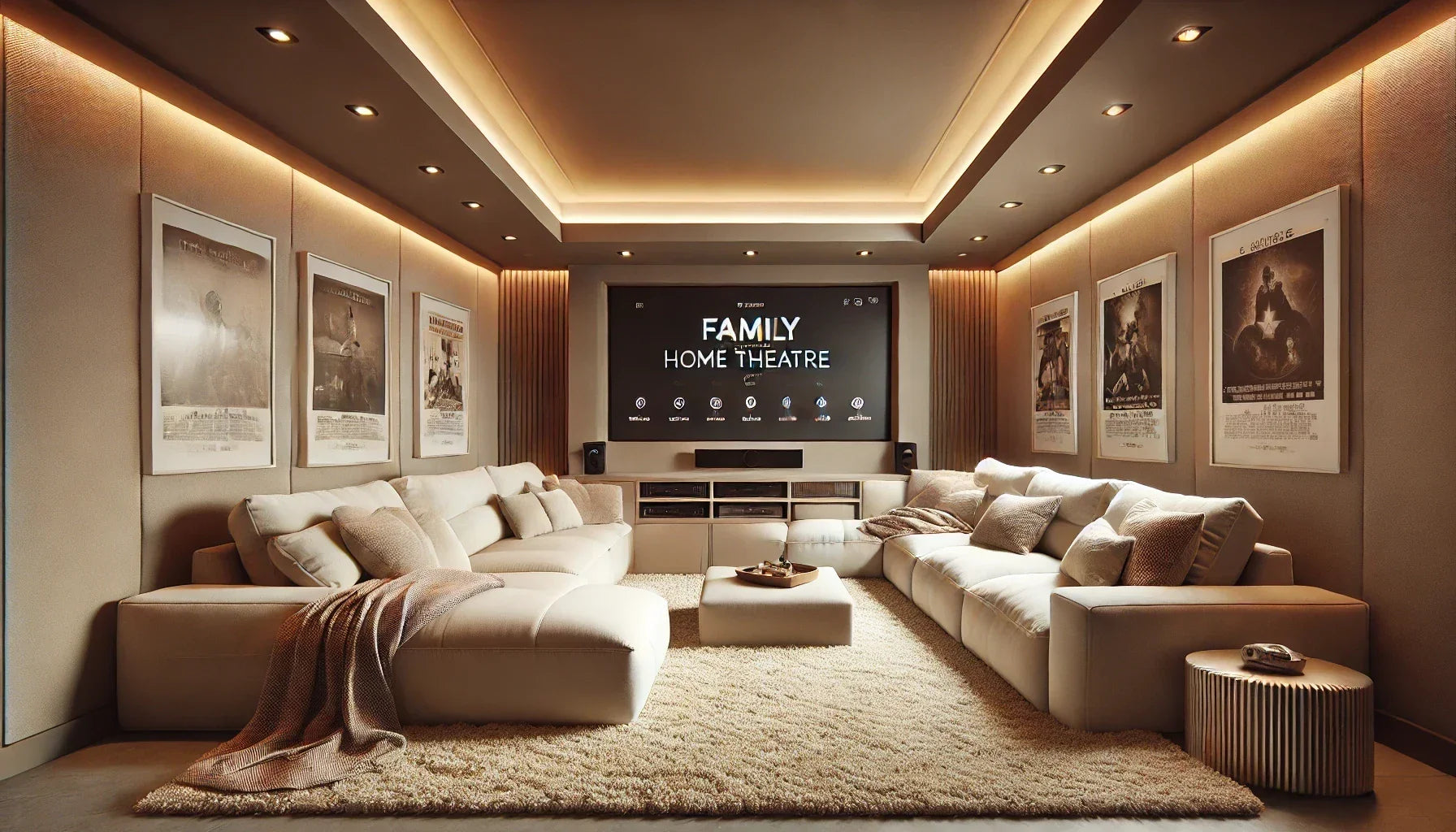 Ultimate Movie Night: Home Theater with a Cloud Modular Sectional