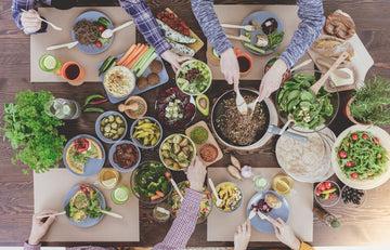 Family sharing a special meal around a dining table