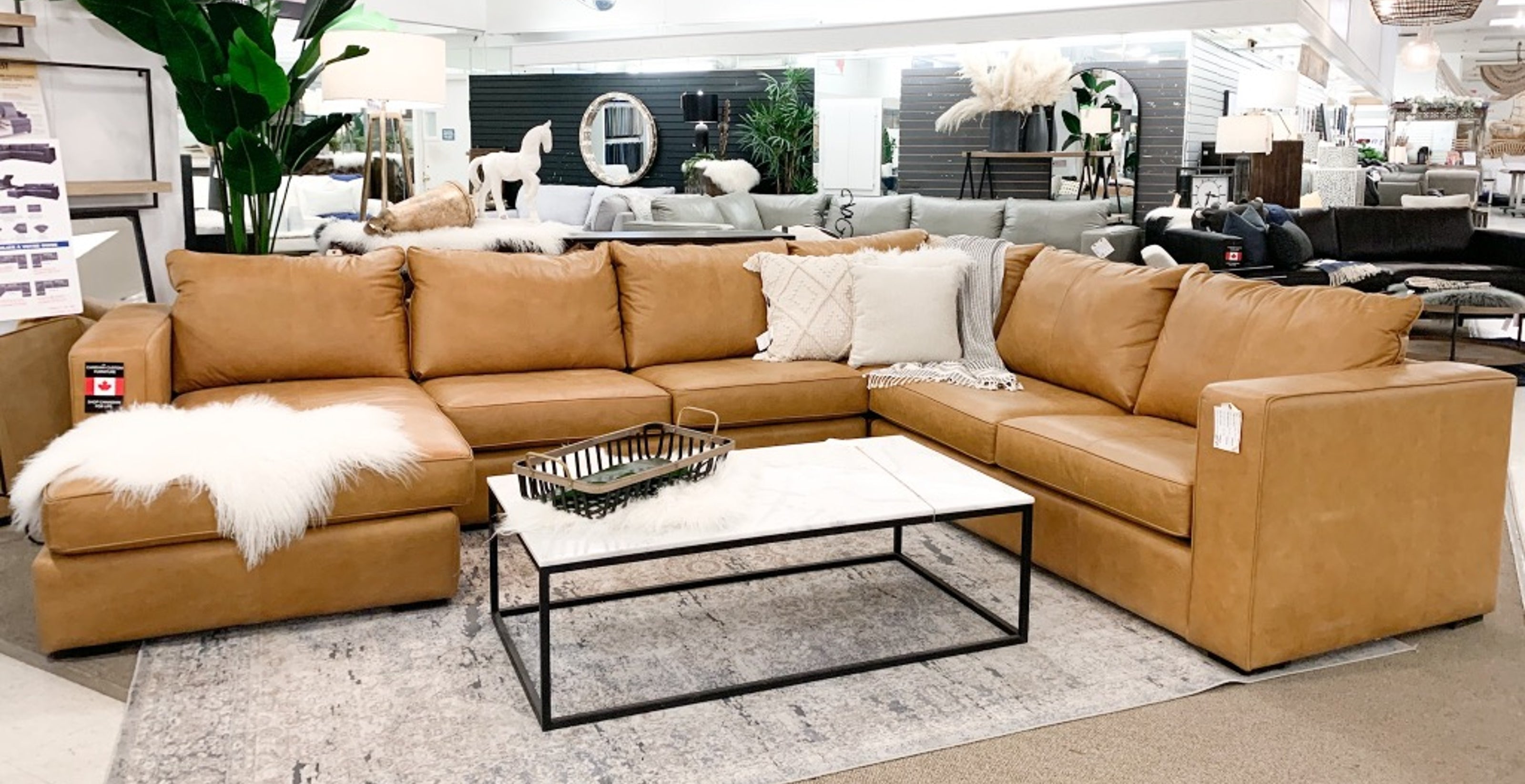 calgary leather sectional