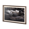 Hand-Embellished Framed Photo Art Custom White Horses Print