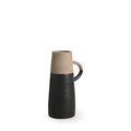 Garand Small 13H Two-Toned Black/Natural Ceramic Jug - Decorative Vase