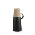 Garand Small 13H Two-Toned Black/Natural Ceramic Jug - Decorative Vase