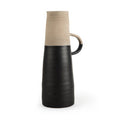 Garand Small 13H Two-Toned Black/Natural Ceramic Jug - Decorative Vase