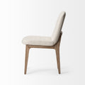 David Diamond Tuffed Cream Fabric Wrap Brown Wood Base Dining Chair - Calgary Furniture Store