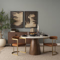 Hollyfield Brown Top-Grain Leather Dining Chair with Gold Frame