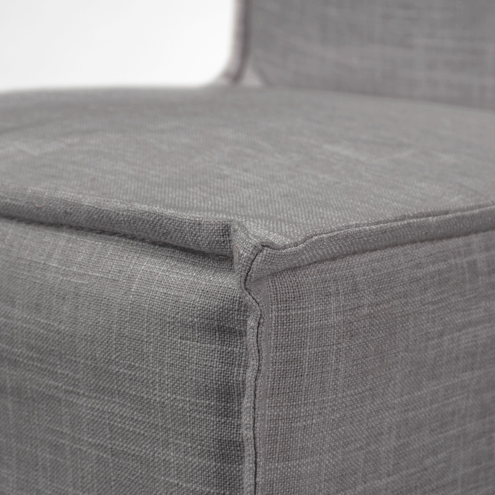 Elbert II Cream Fabric Slip-Cover Brown Wood Frame Dining Chair - Calgary Furniture Store