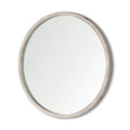 Gambit 46-inch Round Gray Wash Mango Wood Frame Mirror