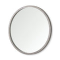 Gambit 46-inch Round Gray Wash Mango Wood Frame Mirror