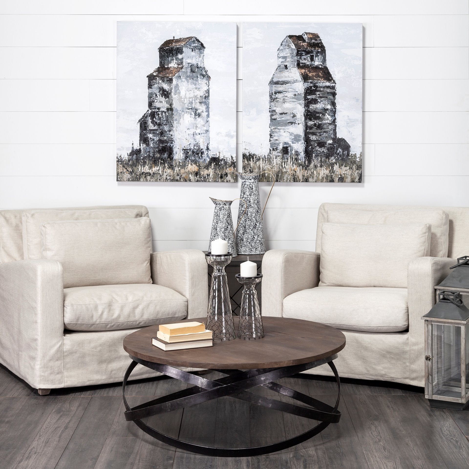 Colette Large Black/White Patterned Vase - Calgary Furniture Store