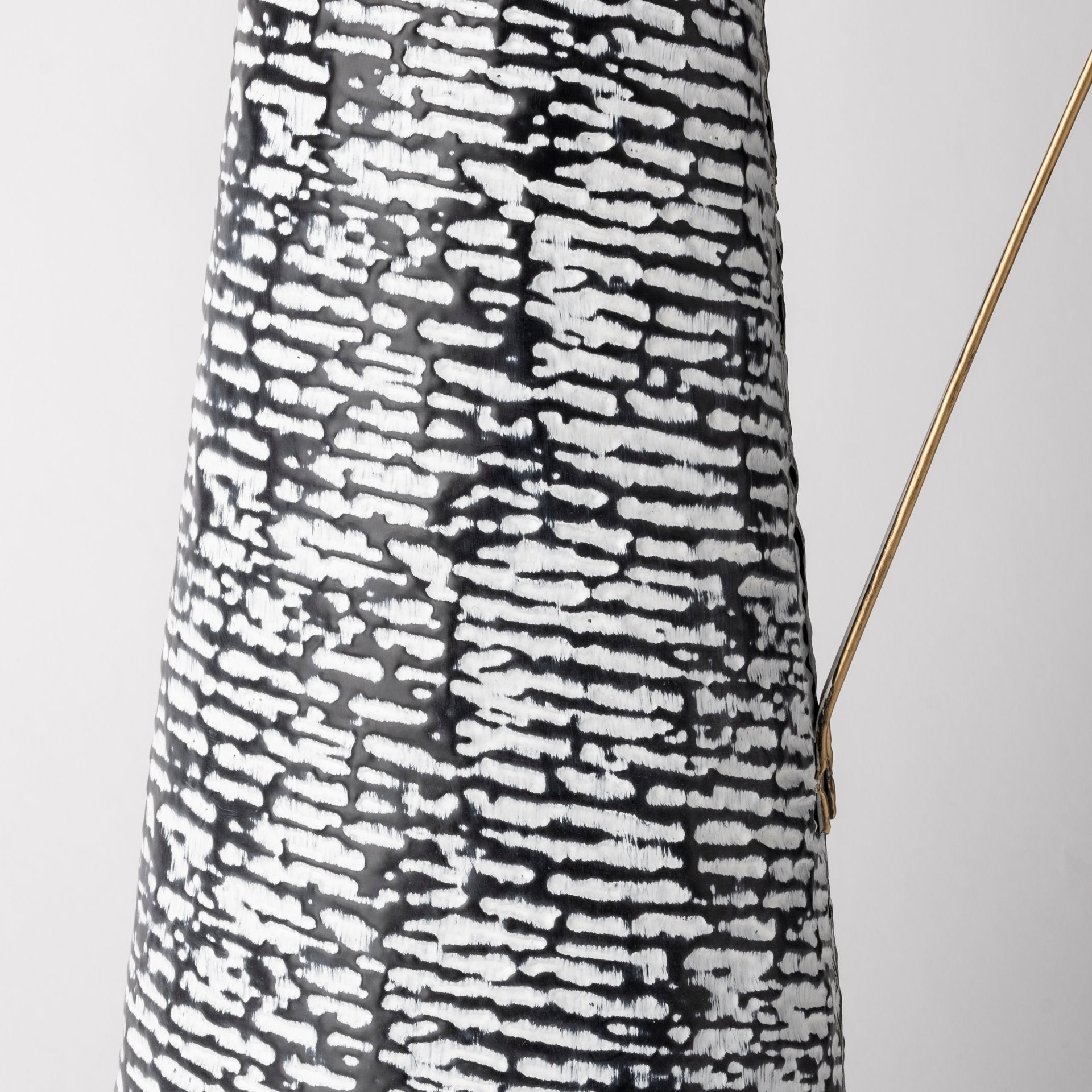 Colette Large Black/White Patterned Vase - Calgary Furniture Store
