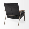 Grosjean Black Leather Wrap Metal Frame Accent Chair