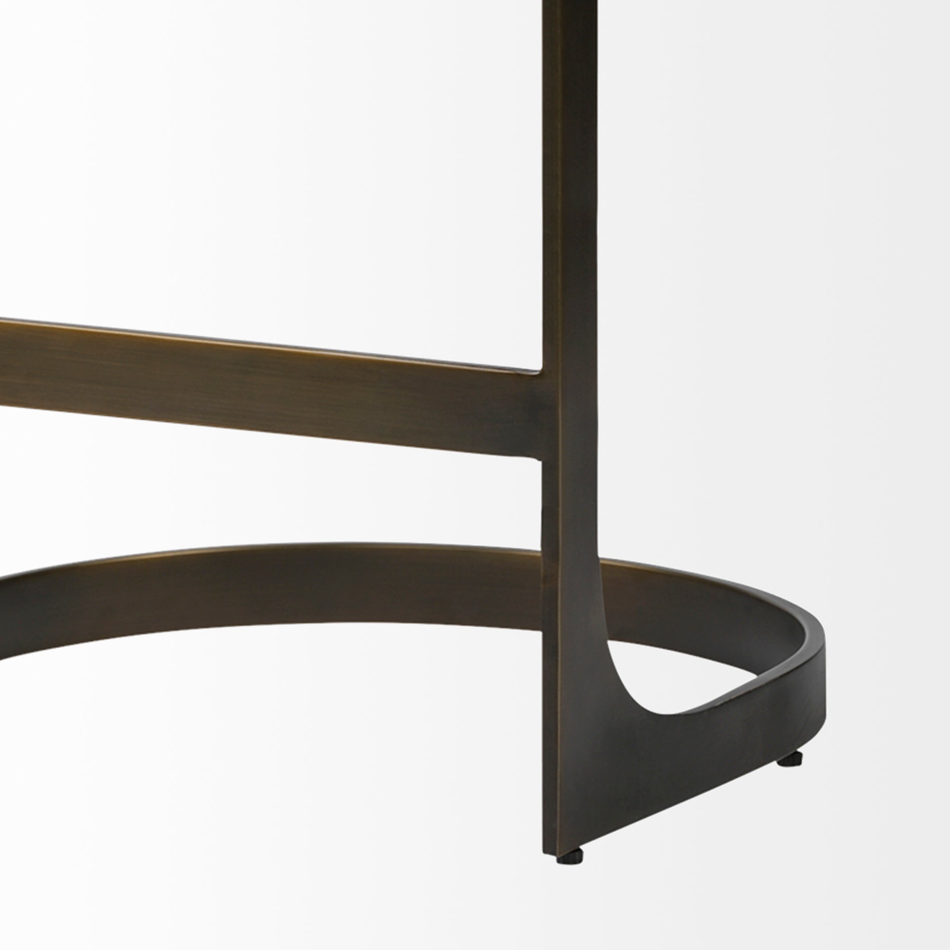 Tyson 31-inch Brown Top-Grain Leather Bar Stool, Metal Frame