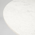 Tanner 48in Round White Marble Top Black Metal Base Table
