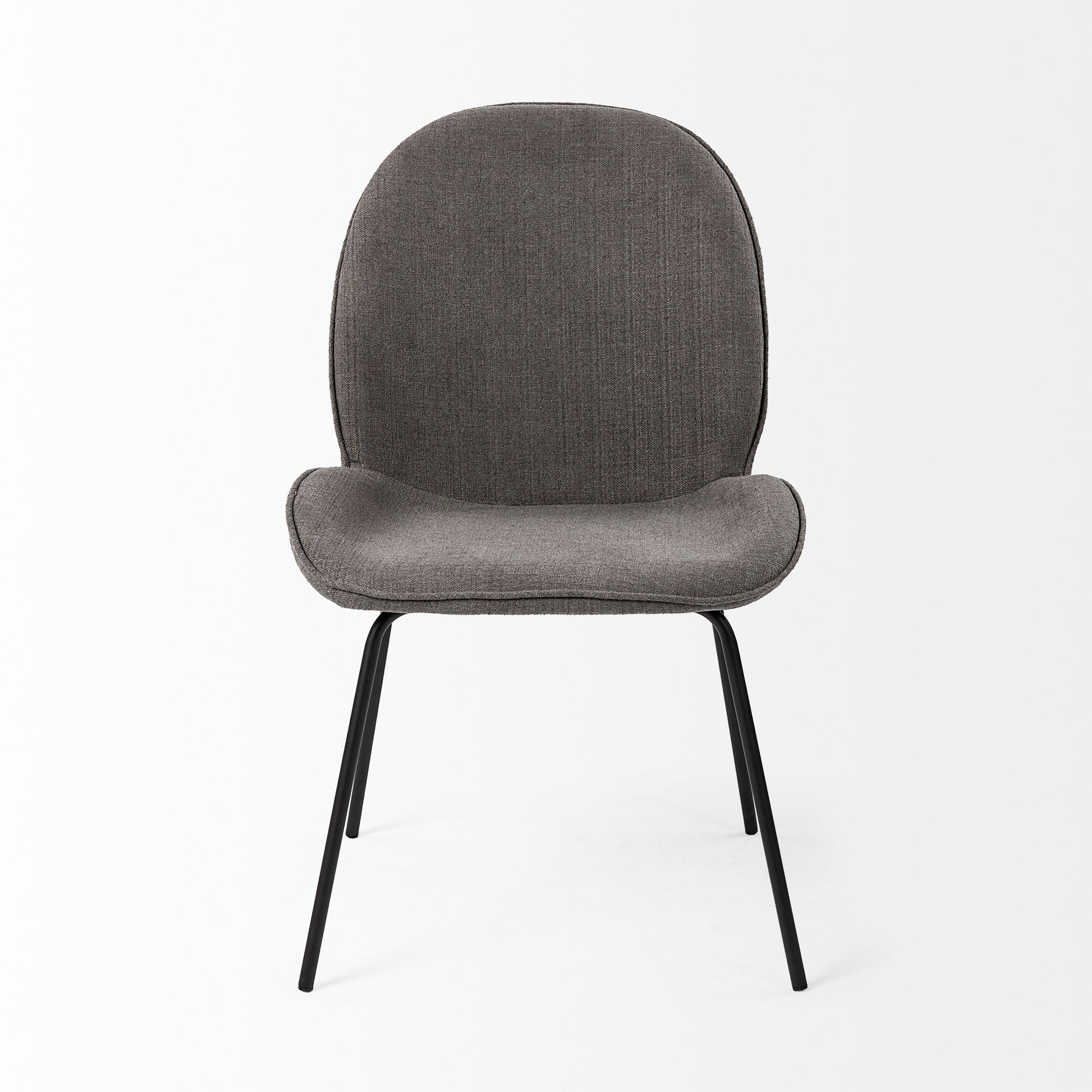 Inala Grey Fabric Seat Dining Chair with Black Metal Frame