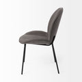 Inala Grey Fabric Seat Dining Chair with Black Metal Frame