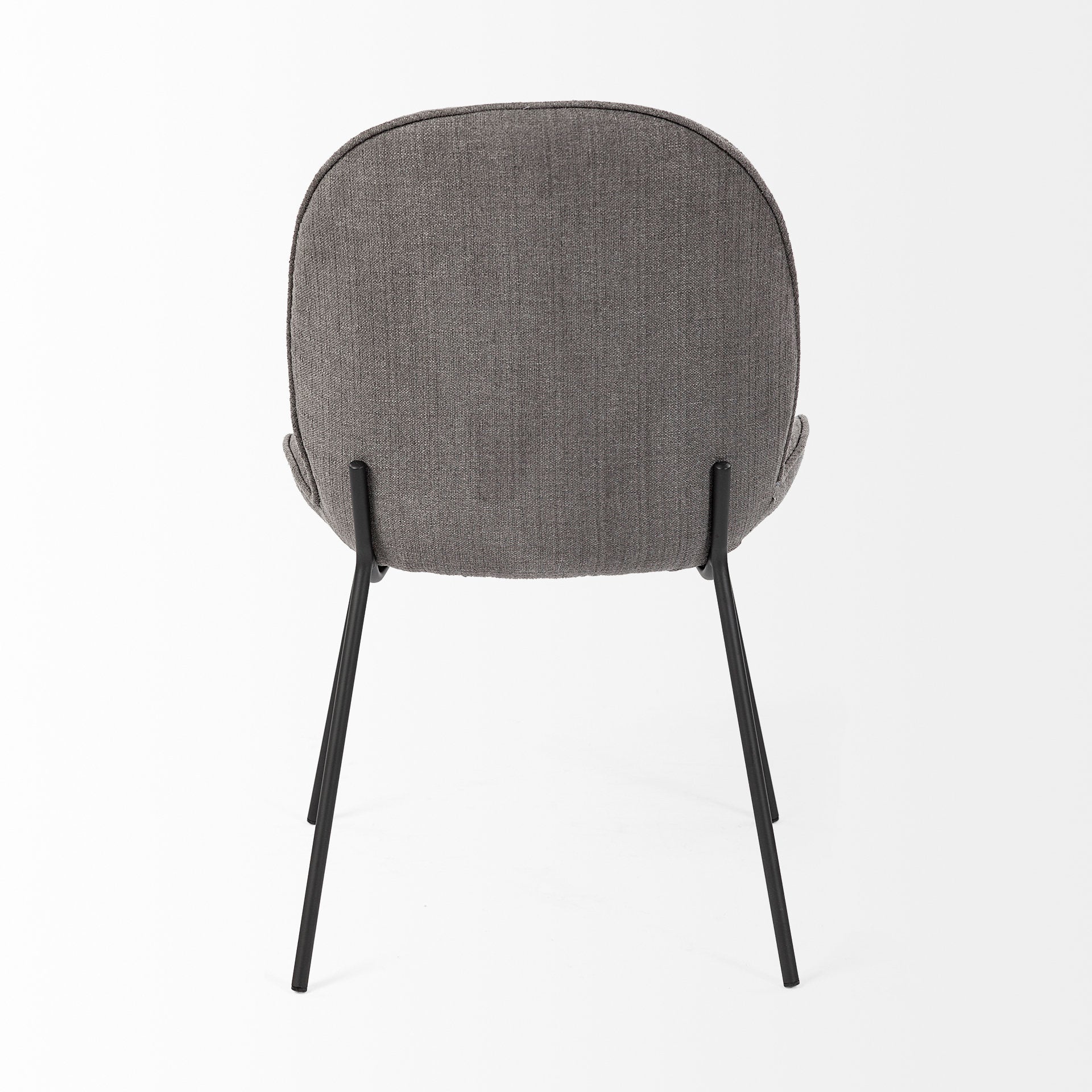 Inala Grey Fabric Seat Dining Chair with Black Metal Frame