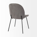 Inala Grey Fabric Seat Dining Chair with Black Metal Frame