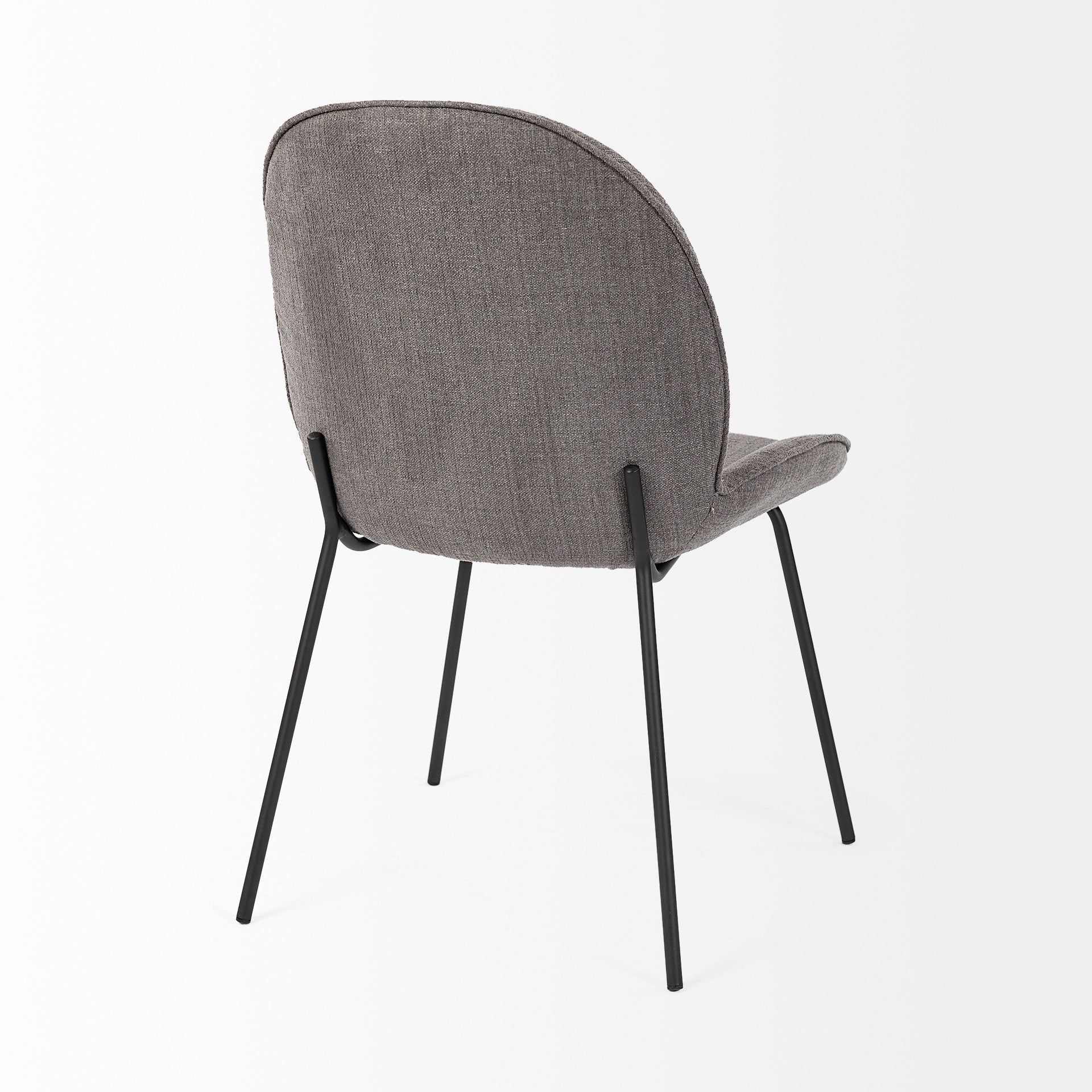 Inala Grey Fabric Seat Dining Chair with Black Metal Frame