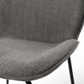 Inala Grey Fabric Seat Dining Chair with Black Metal Frame
