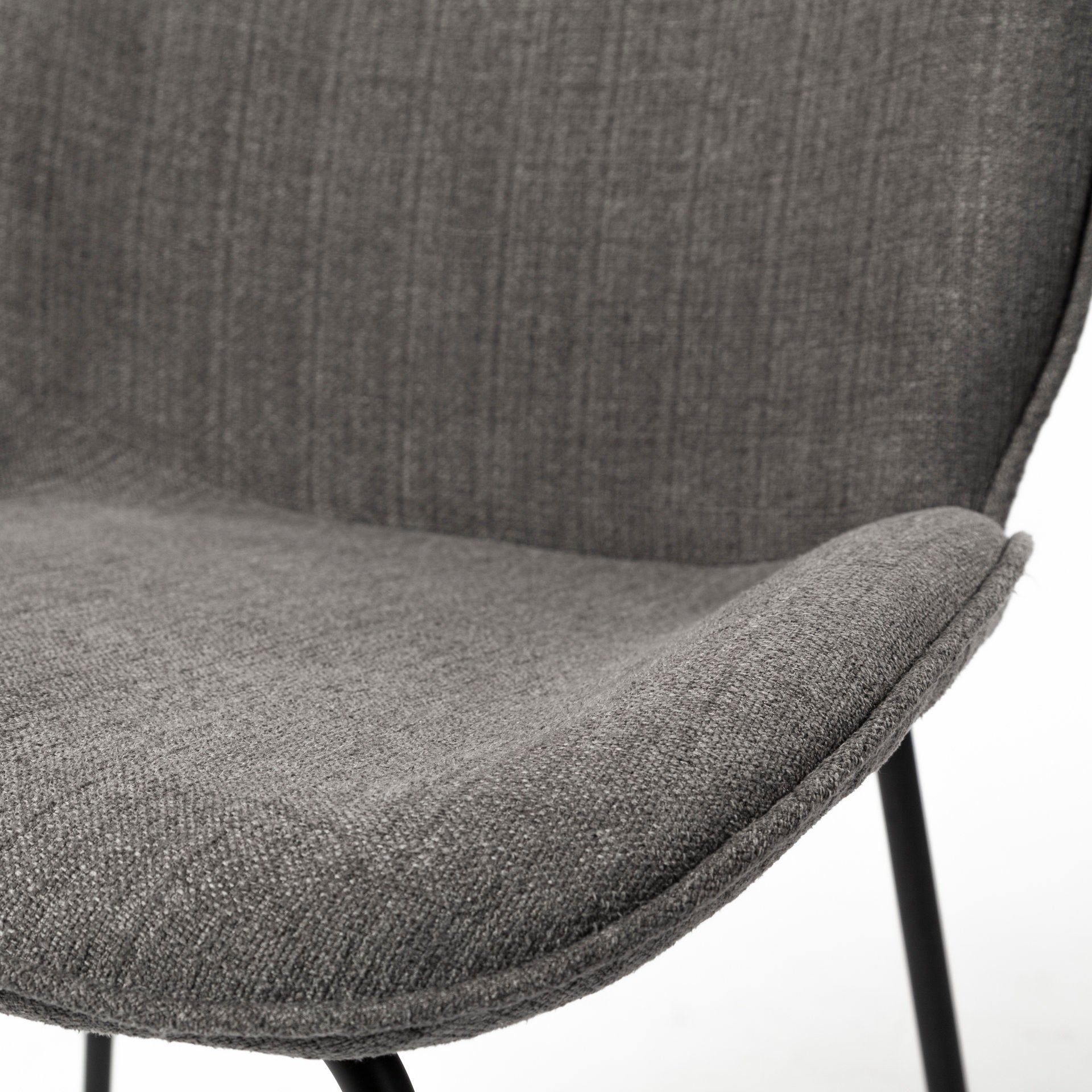 Inala Grey Fabric Seat Dining Chair with Black Metal Frame