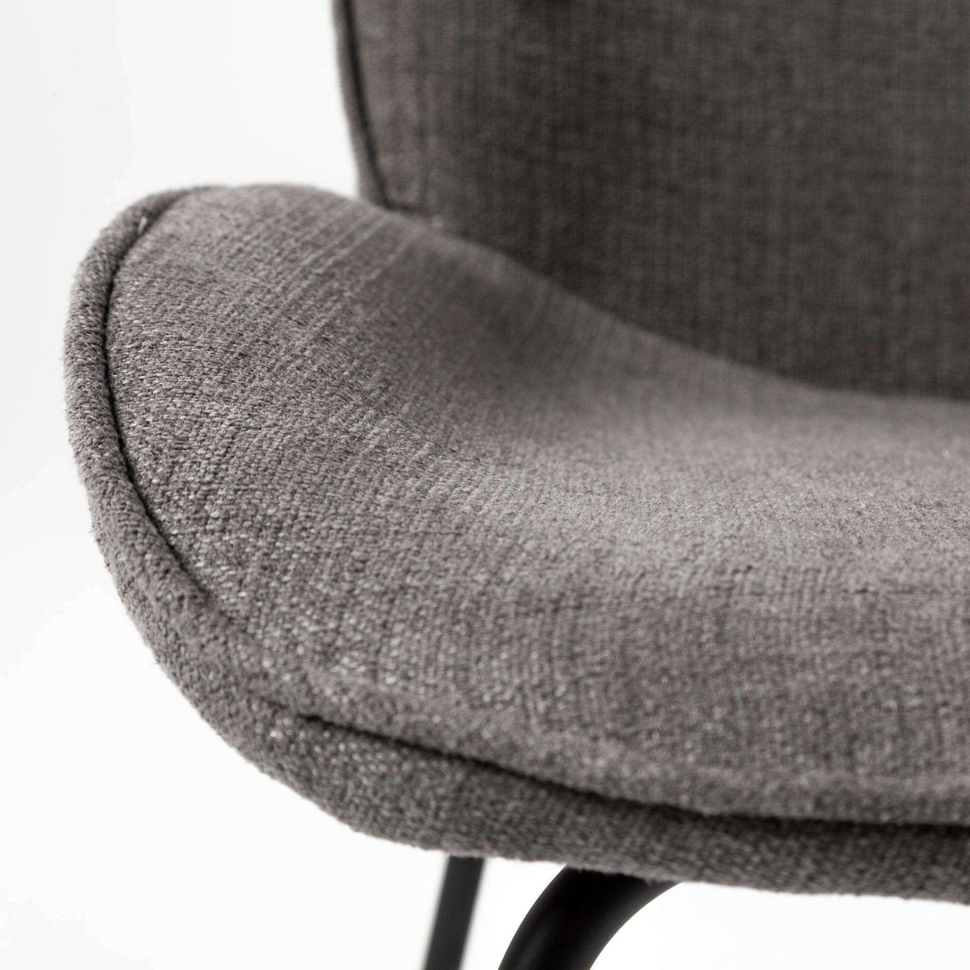 Inala Grey Fabric Seat Dining Chair with Black Metal Frame