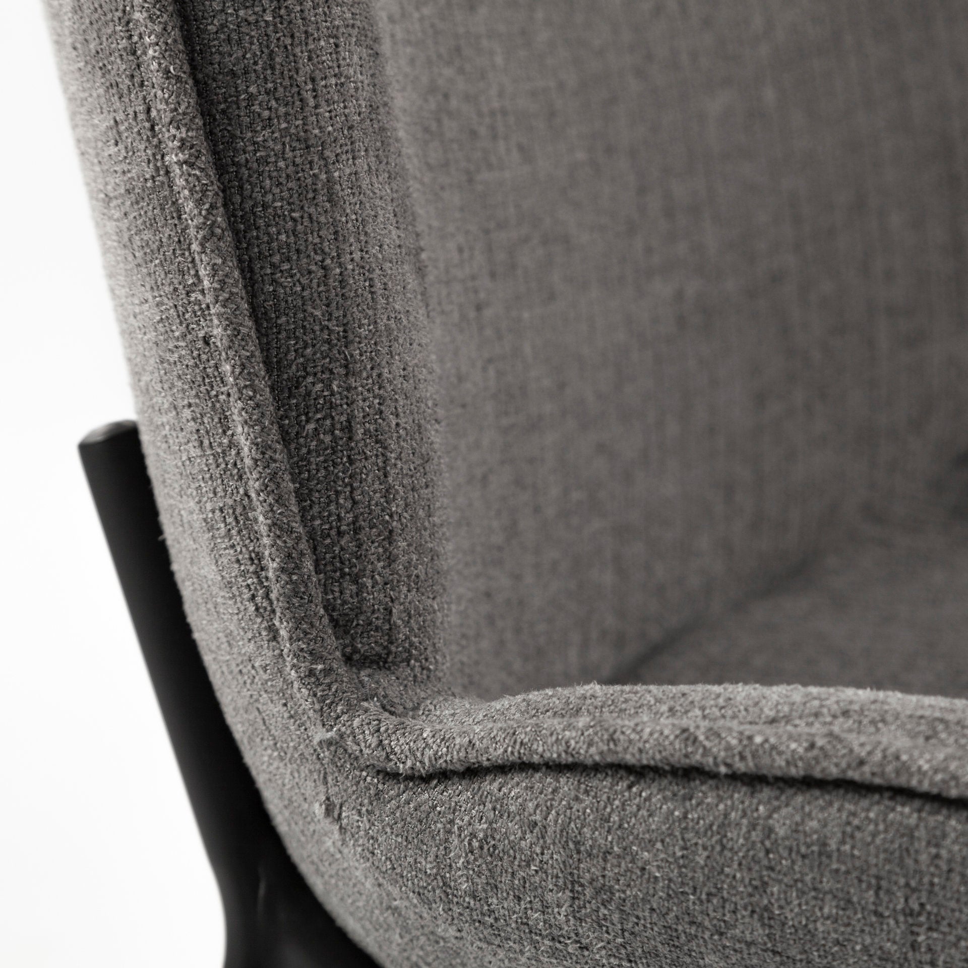 Inala Grey Fabric Seat Dining Chair with Black Metal Frame