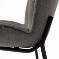 Inala Grey Fabric Seat Dining Chair with Black Metal Frame