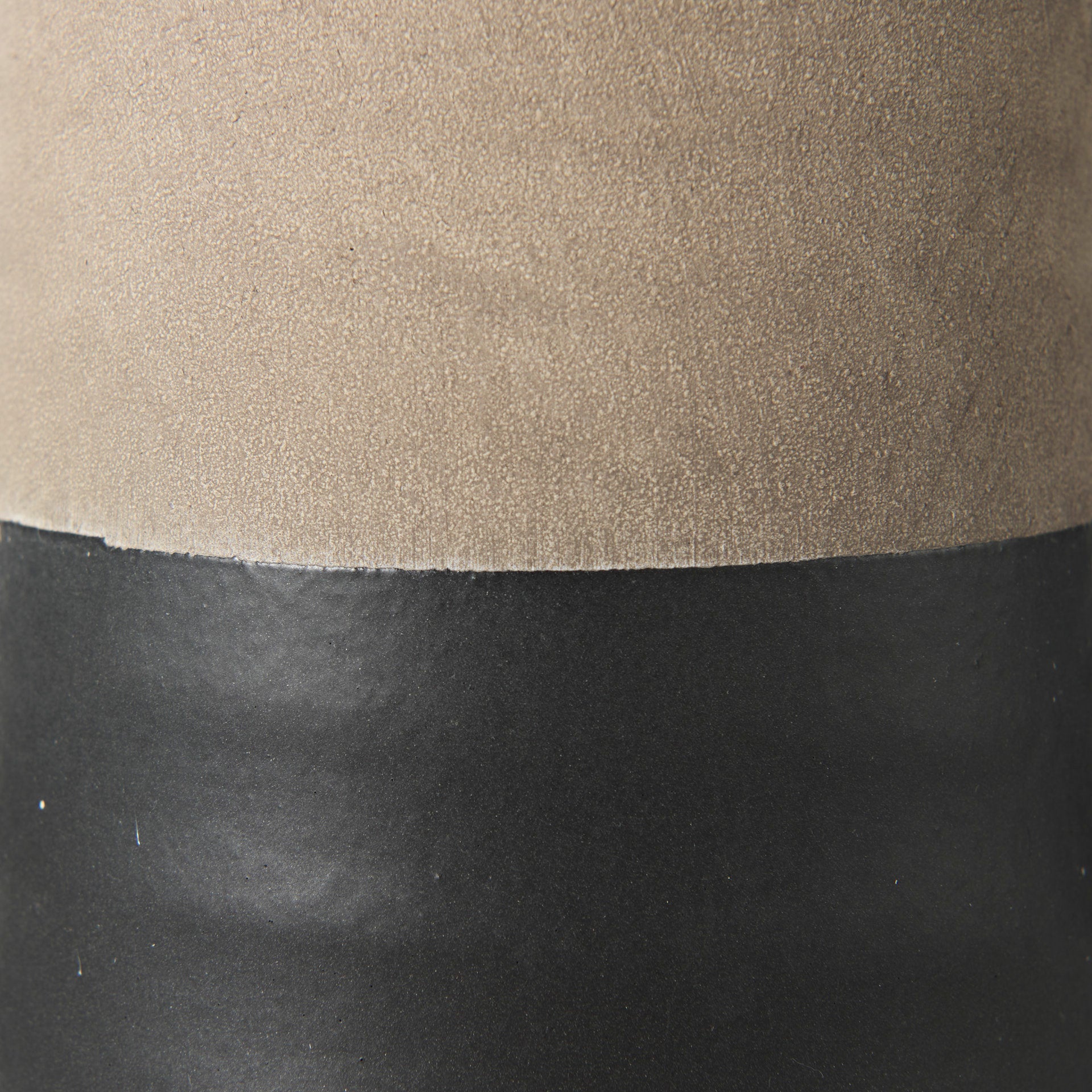 Garand Small 13H Two-Toned Black/Natural Ceramic Jug - Decorative Vase