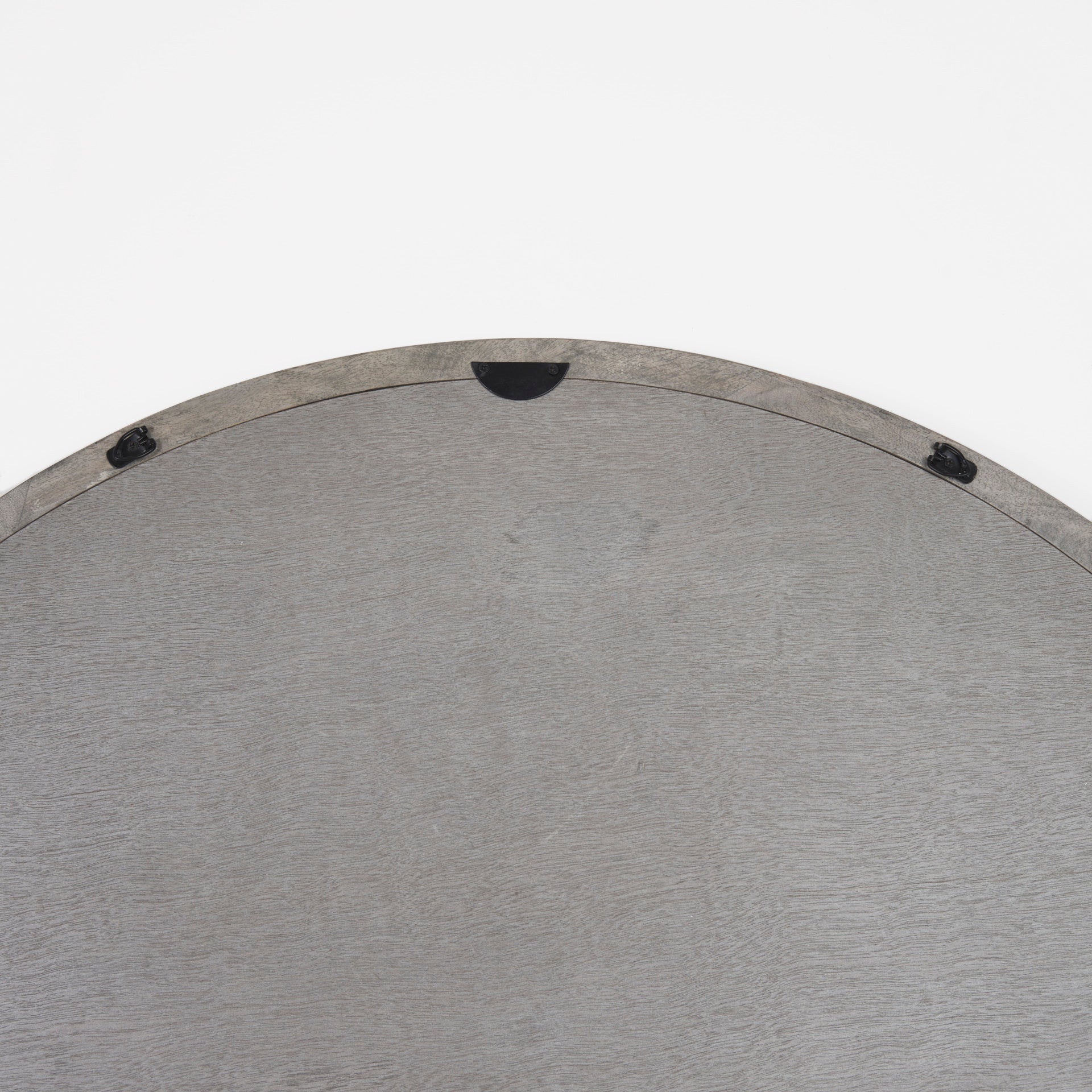 Gambit 46-inch Round Gray Wash Mango Wood Frame Mirror