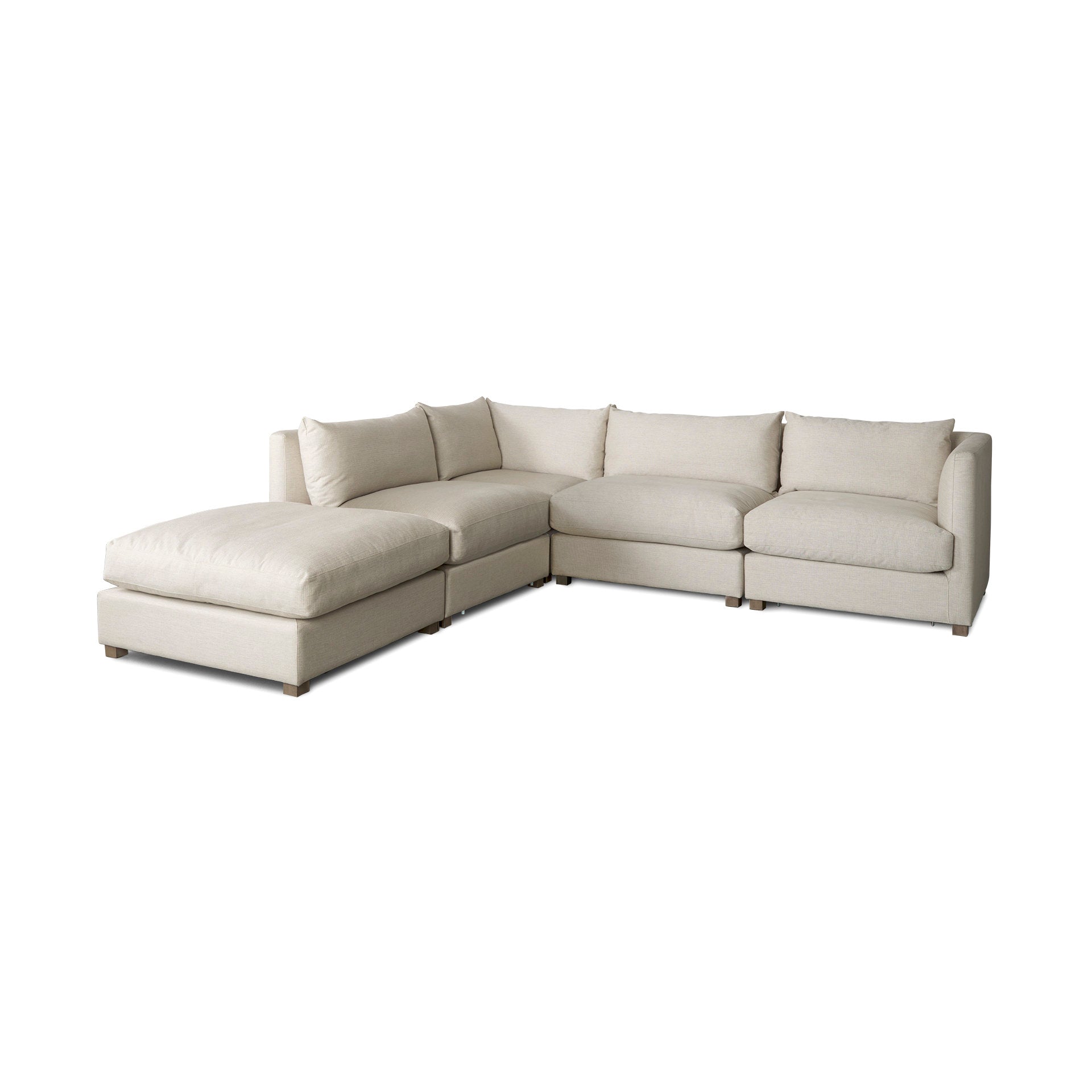Valence Beige Throw Pillow Sectional Piece Modular Sofa Cushion