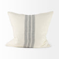 Patrice 22 x 22 Cream Gray Striped Decorative Pillow Cover