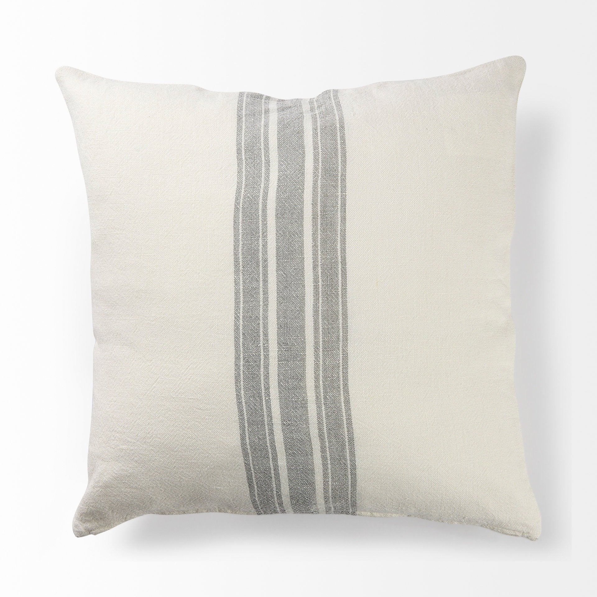 Patrice 22 x 22 Cream Gray Striped Decorative Pillow Cover