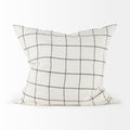 Suzanne 22 x 22 White/Black Square Pattern Decorative Pillow Cover
